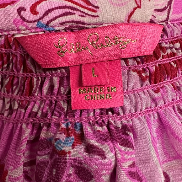 Lilly Pulitzer Pink and Red Floral Blouse - Picture 4 of 4